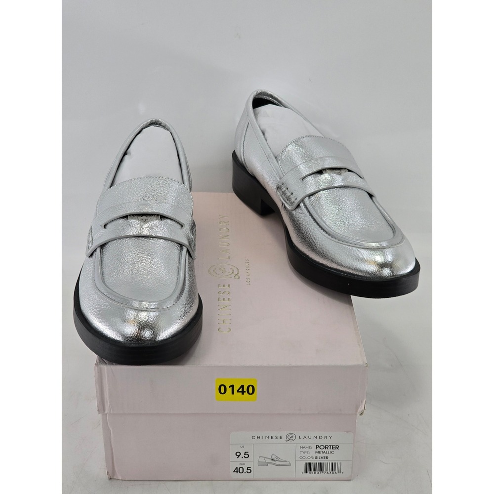 Chinese‎ Laundry Porter Loafers Women 9.5 Silver Metallic PRDA-002A - New